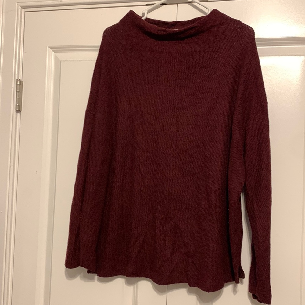 Maroon Mock-Neck Light Sweater